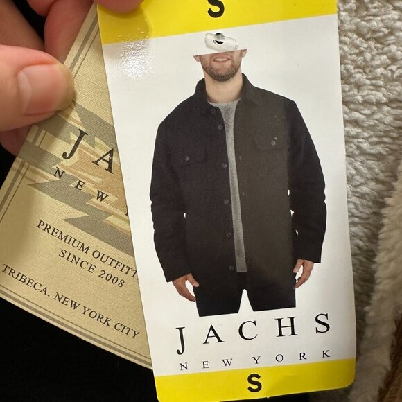 New Jachs New York Wool Blend Jacket Men's Size S Black Sherpa Lined Ragged - Picture 5 of 15